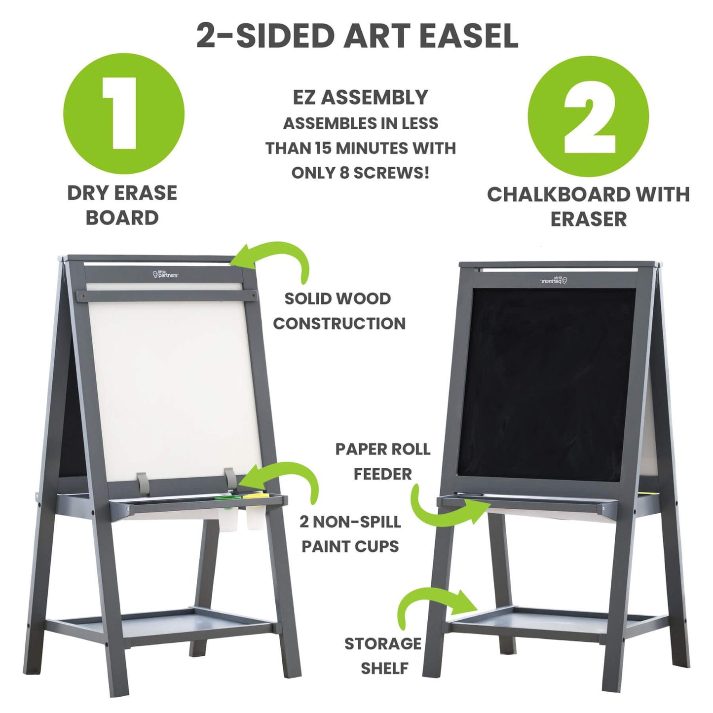 Little Partners Folding Artist EZ Easel Grey