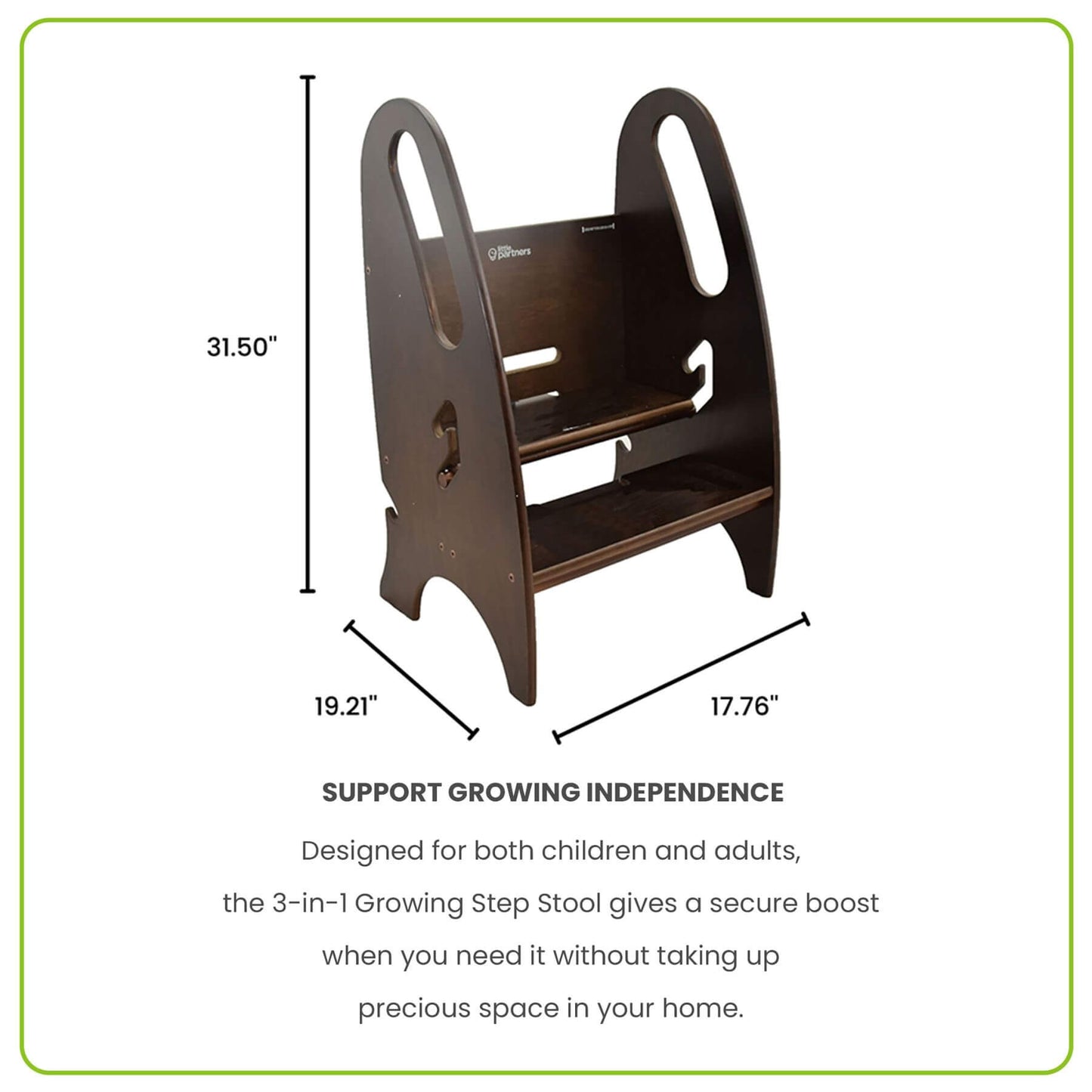 Little Partners 3-in-1 Growing Step Stool Espresso