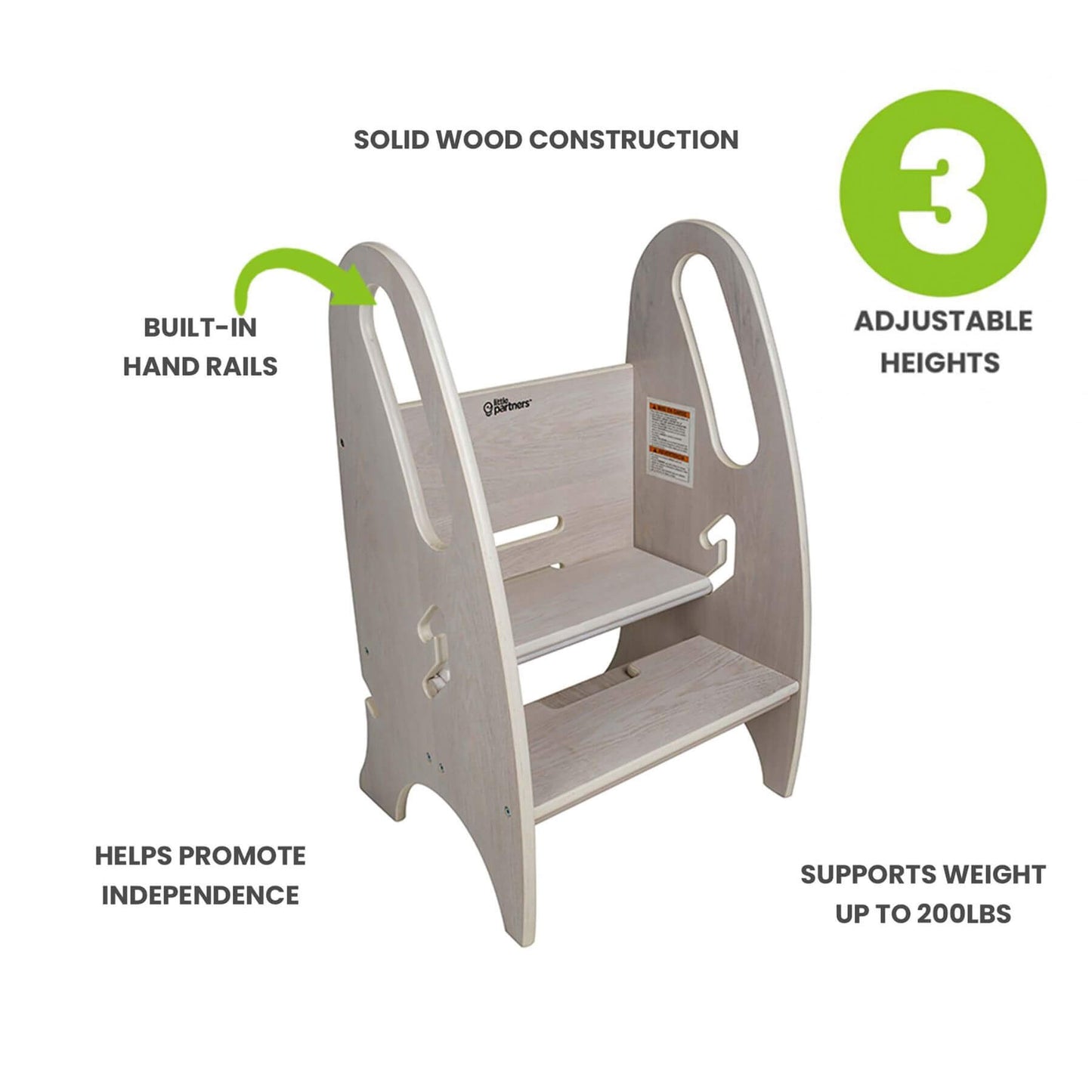 Little Partners 3-in-1 Growing Step Stool Ivory