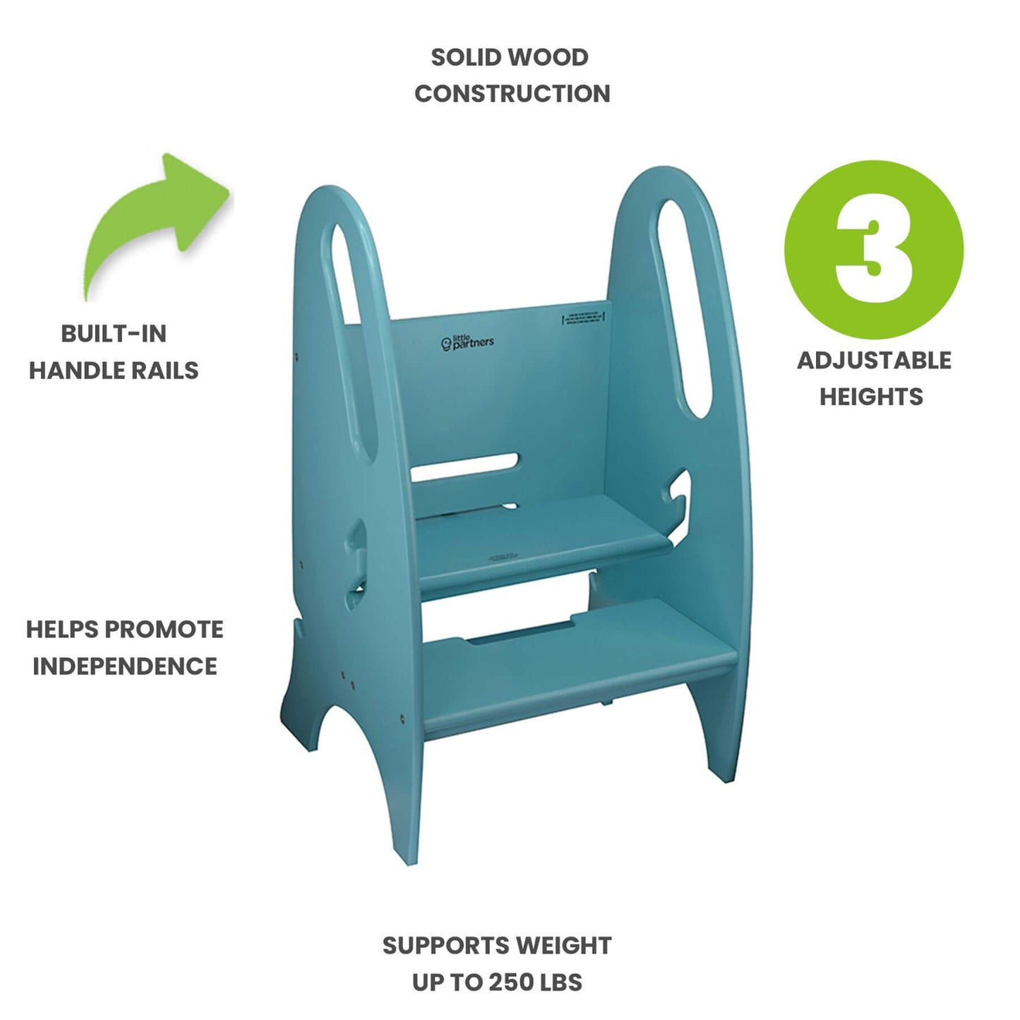 Little Partners 3-in-1 Growing Step Stool Turquoise