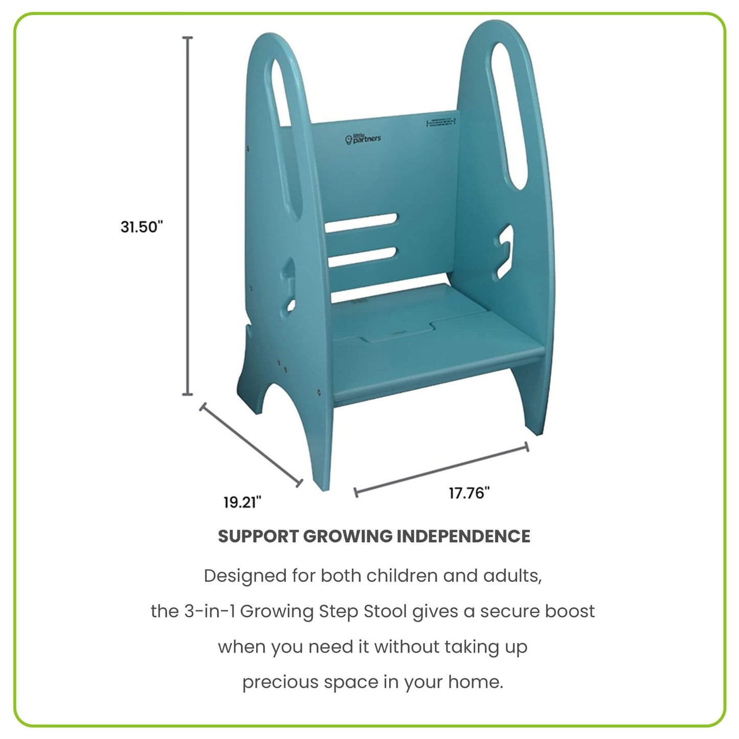 Little Partners 3-in-1 Growing Step Stool Turquoise
