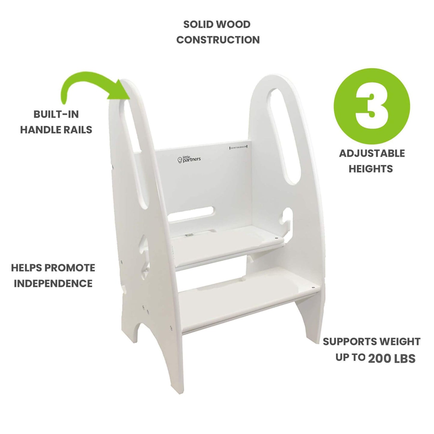 Little Partners 3-in-1 Growing Step Stool White