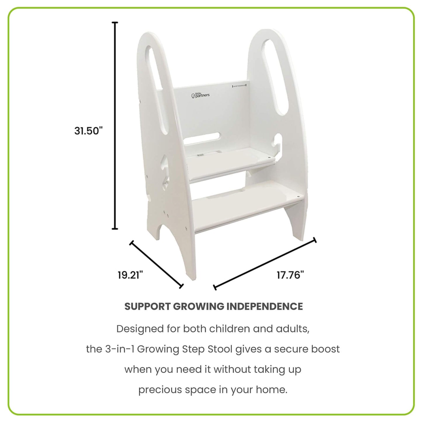 Little Partners 3-in-1 Growing Step Stool White