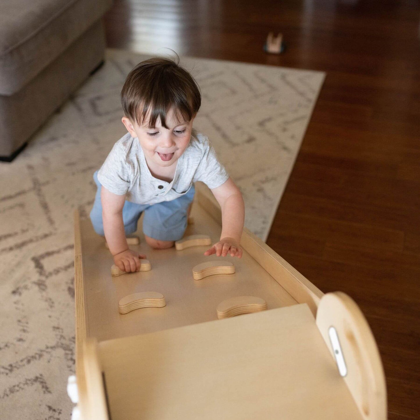 Boy Climbing on Little Partners 2-in-1 Learn 'N Slide/Climb