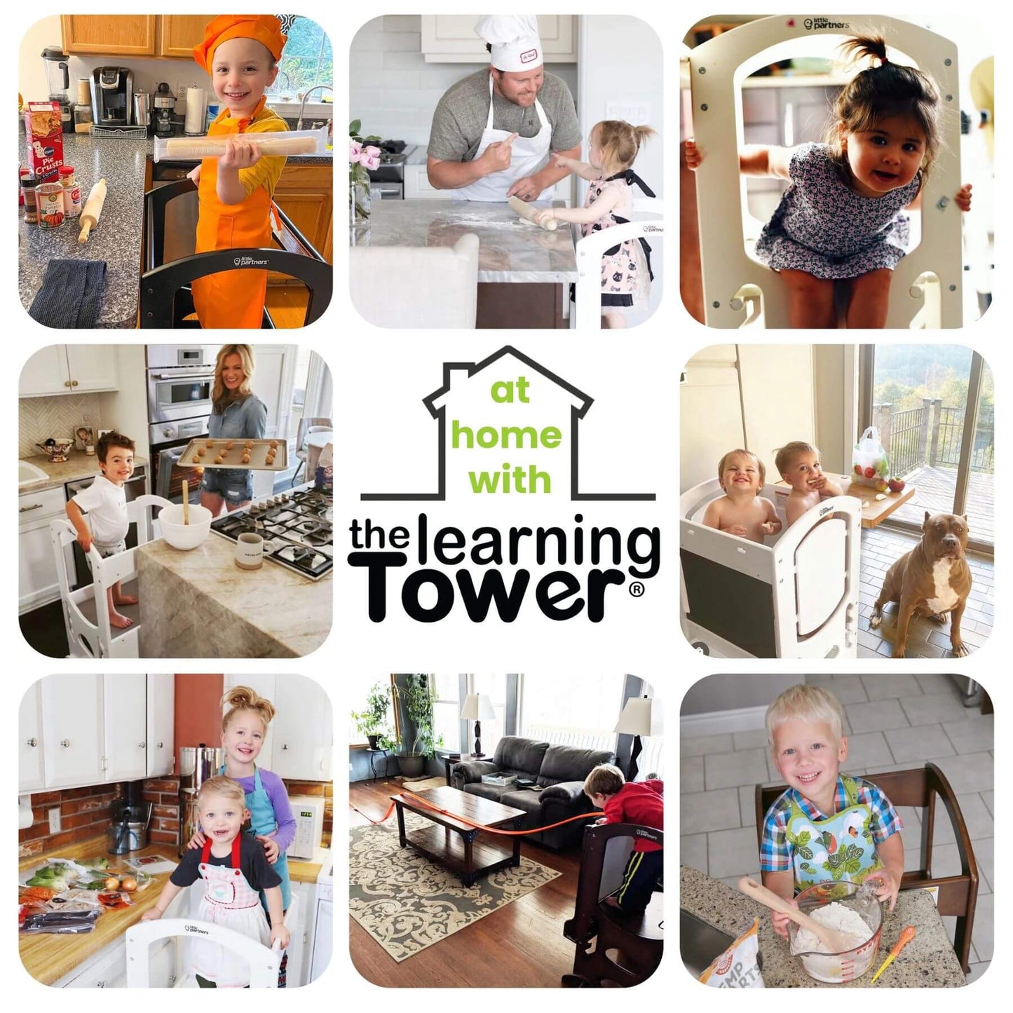 Kids Using Little Partners The Learning Towers in Different Rooms