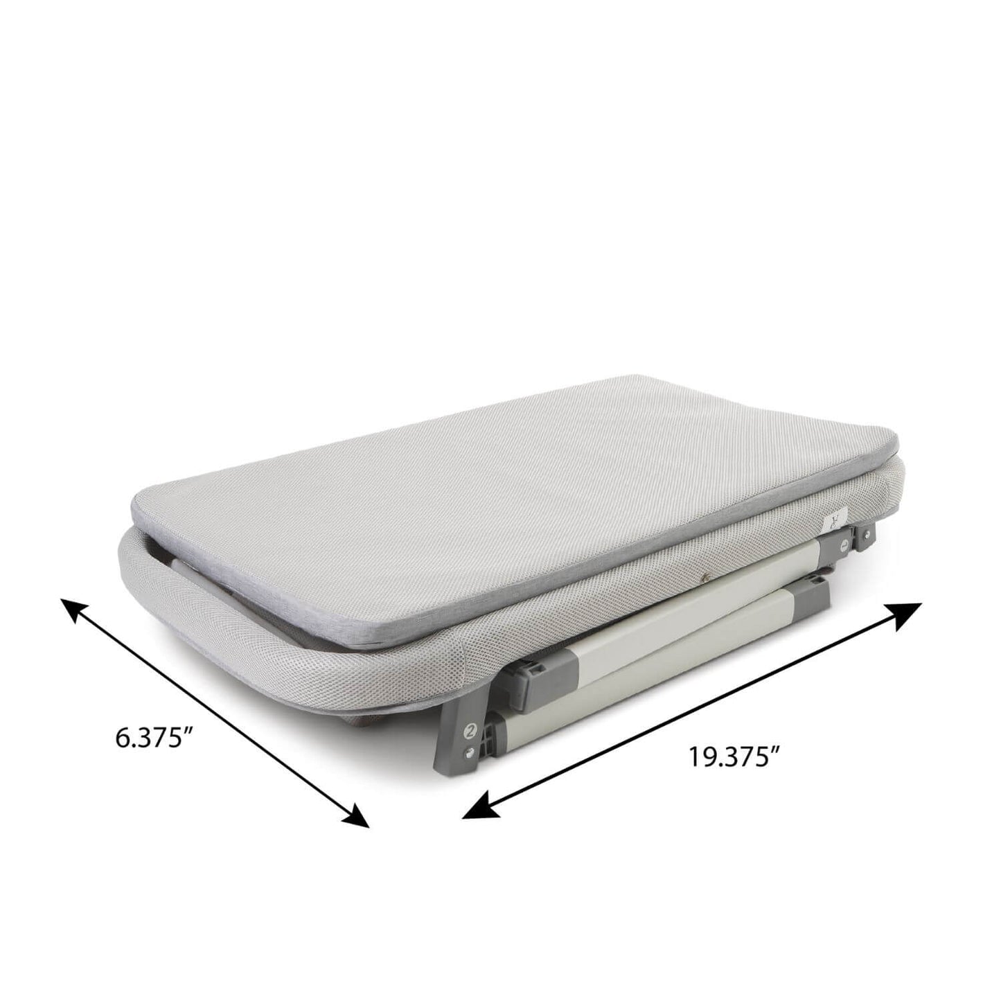 Venice Child Malibu Dreams Rocking Mini Bassinet | Gray - Folded Dimensions