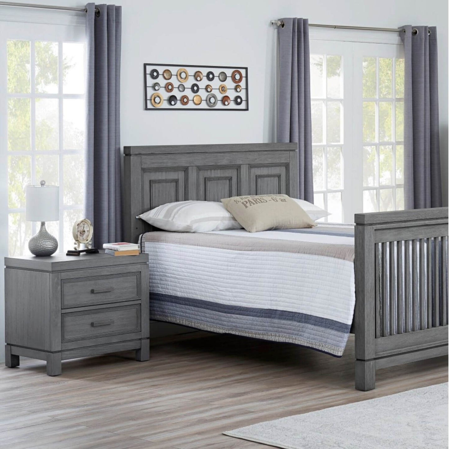 Soho Baby Manchester 2-Drawer Nightstand | Rustic Gray