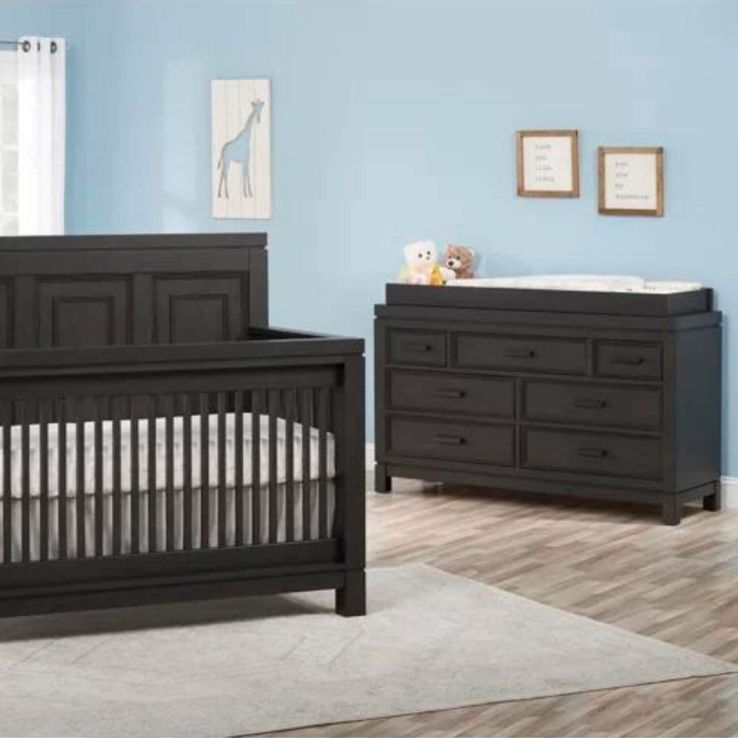 Soho Baby Manchester Changing Topper For 7-Drawer Dresser | Black Iron