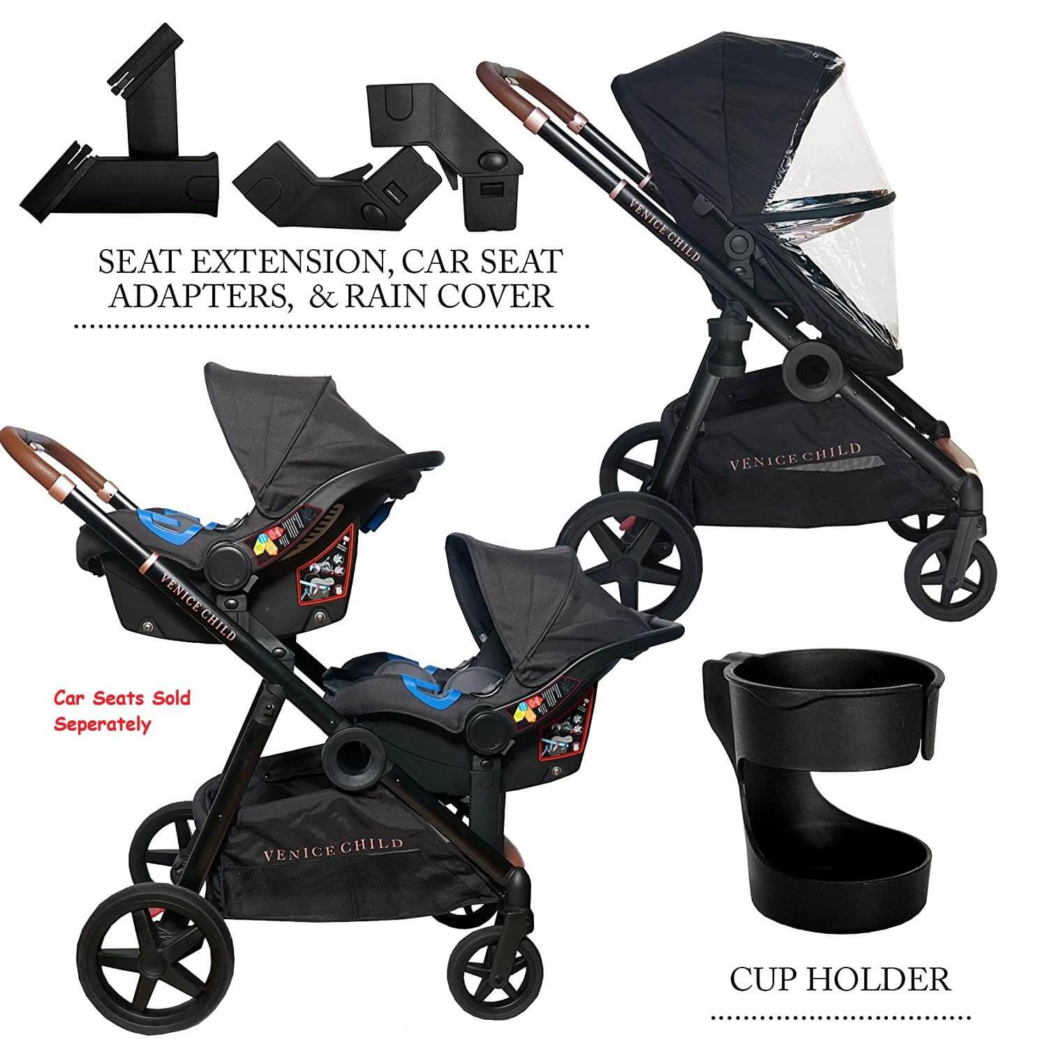 Venice Child Maverick Single to Double Stroller | Eclipse