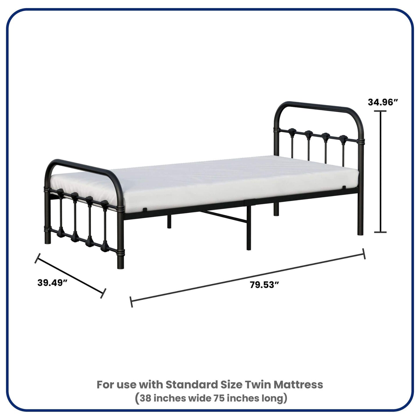 Busy Kids Furniture Melissa Twin Bed Black
