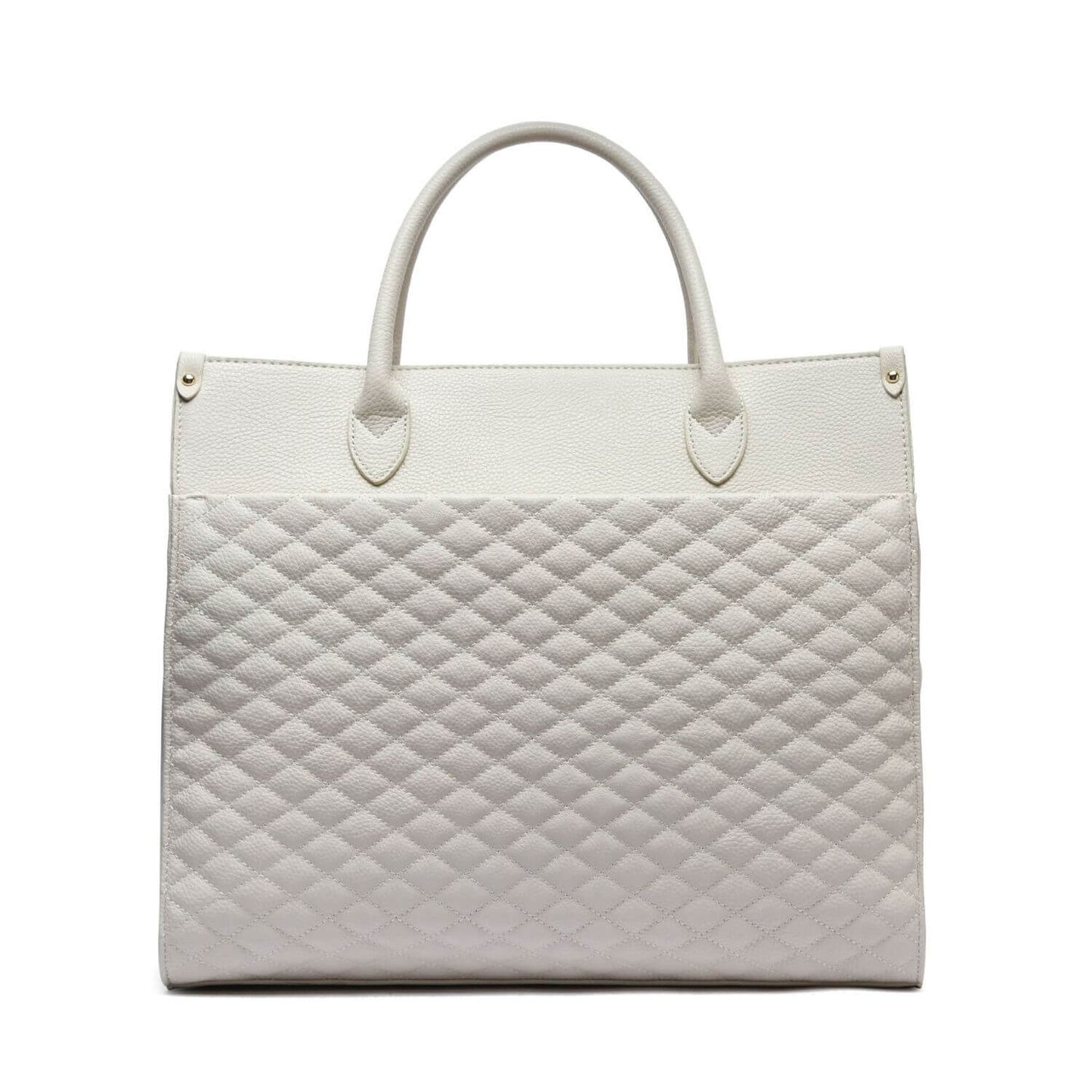 Back Side of Luli Bebé Monaco Tote Bag | Pearl White