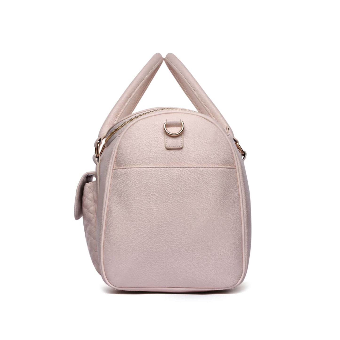 Side View of Luli Bebé Monaco Travel Bag | Pastel Pink
