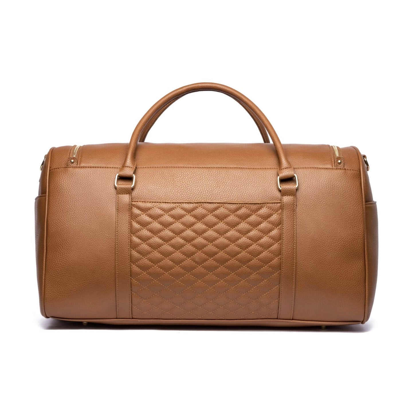Back Side of Luli Bebé Monaco Travel Bag | Caramel Brown