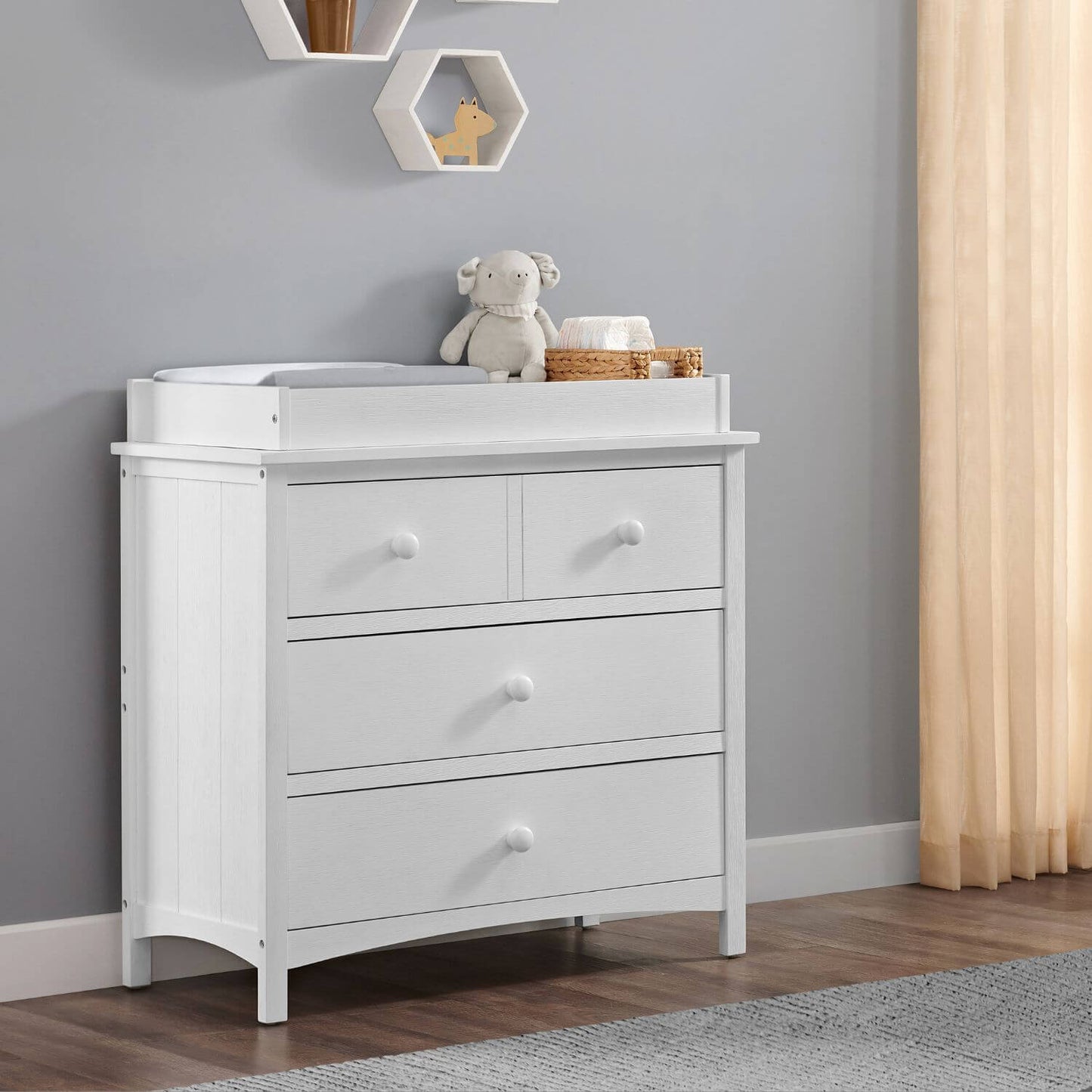 Oxford Baby Montauk Changing Topper For 3-Drawer Dresser | Barn White