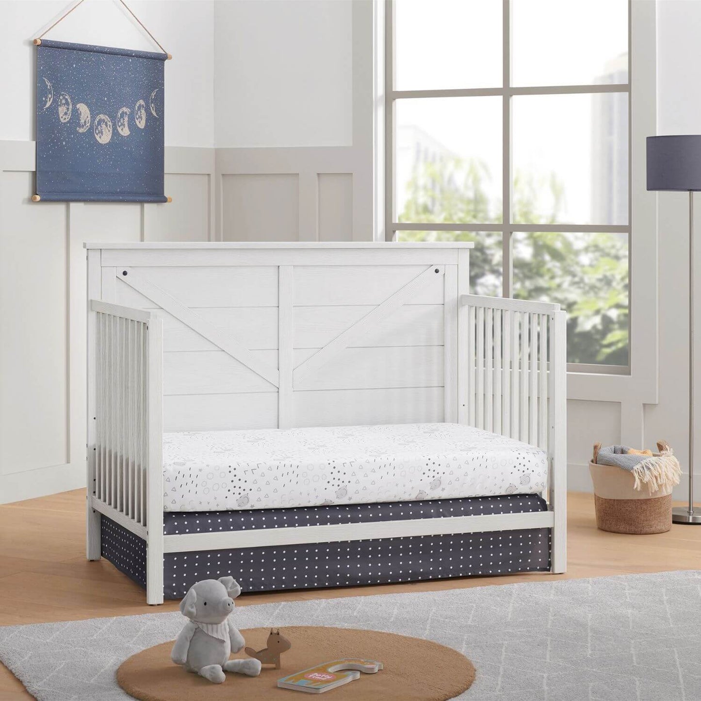 Oxford Baby Montauk 4-in-1 Convertible Crib | Barn White