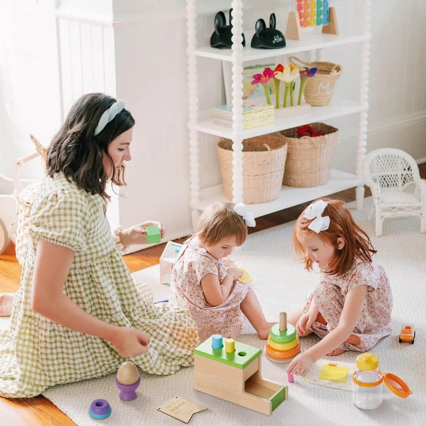 Kids Playing Tiny Land® Montessori Toys Set for Infants