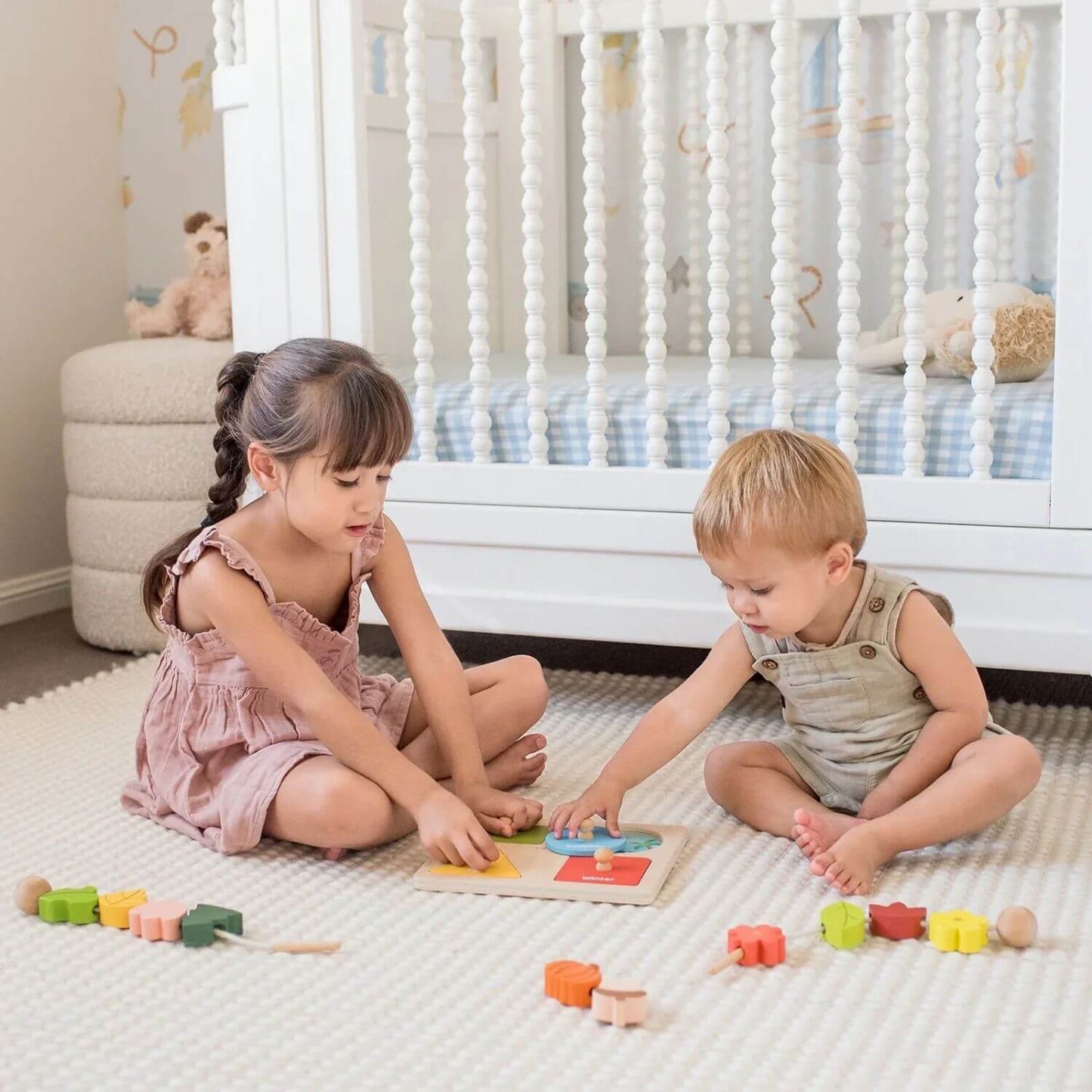 Kids Playing Tiny Land® Montessori Toys Set for Toddlers