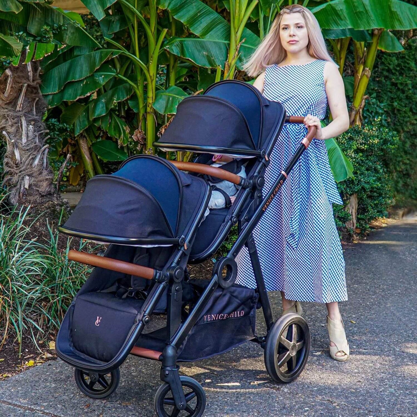 Venice Child Maverick Stroller & 2nd Seat | Twilight - Lifestyle
