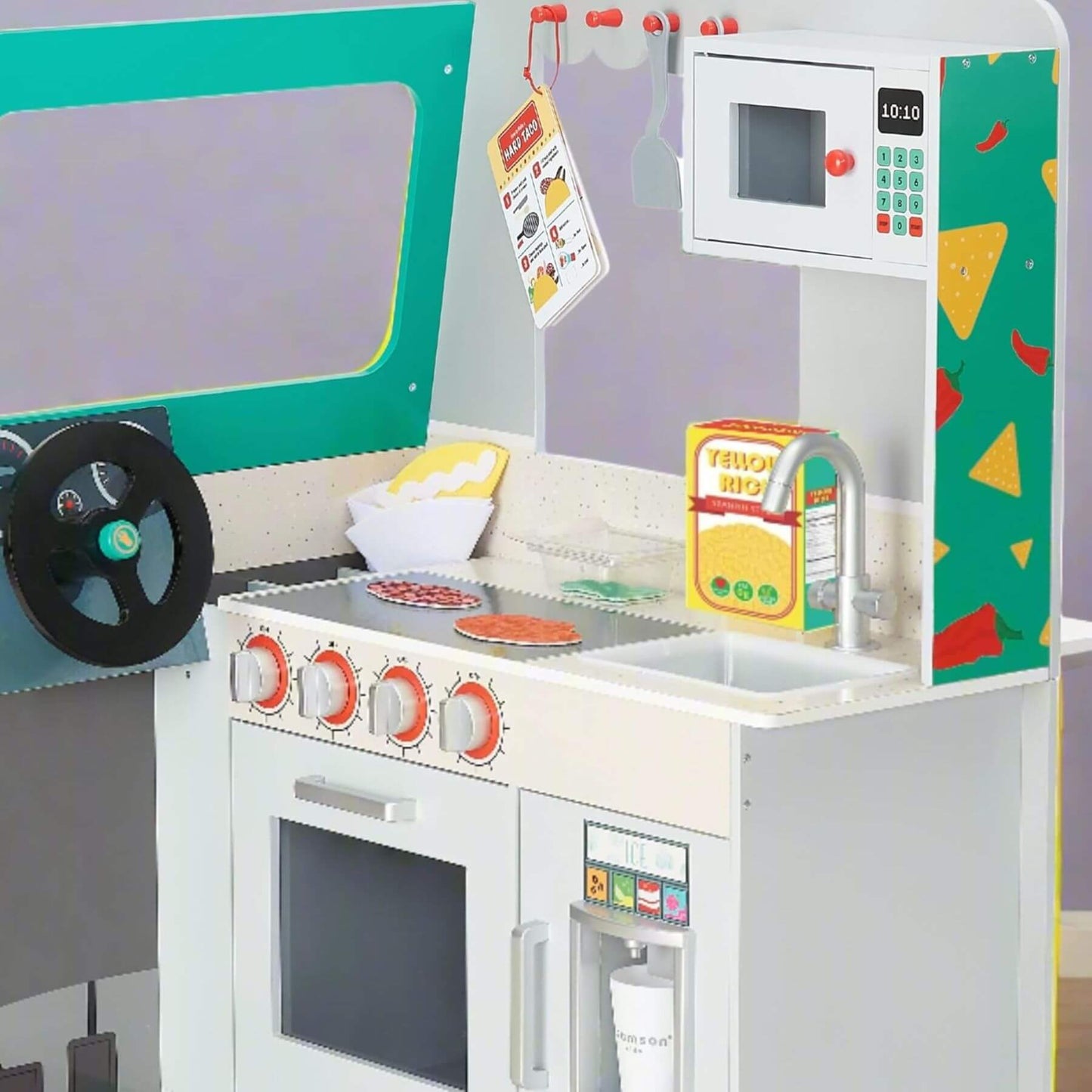 Teamson Kids My Little Helper Kids Play Taco Truck Playset on a white background