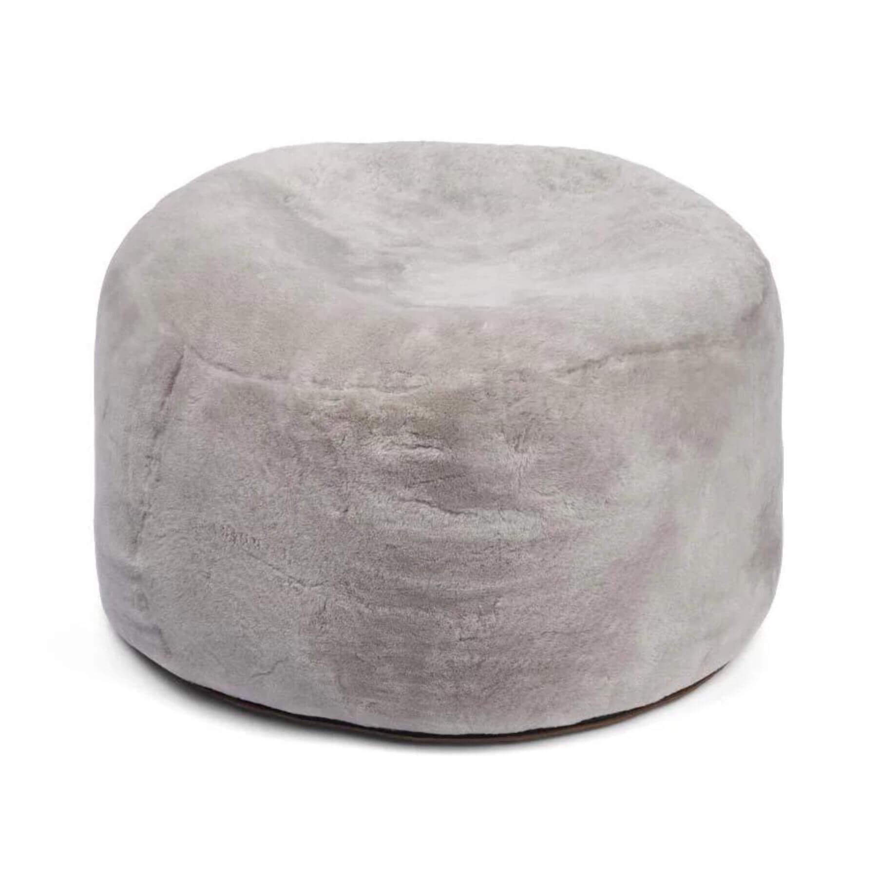 Natures Collection Round Pouf Silver Grey