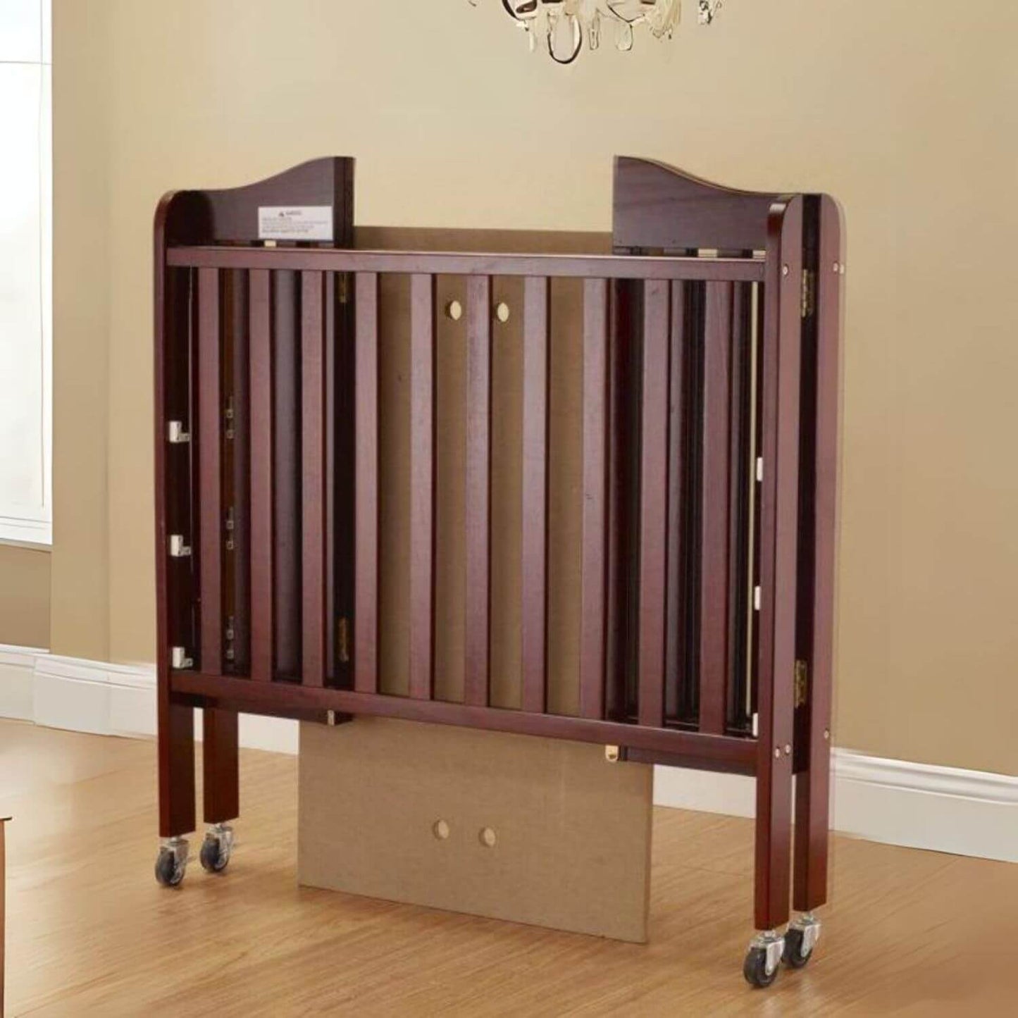 Orbelle Noa Three level Mini Portable Crib Cherry - Folded