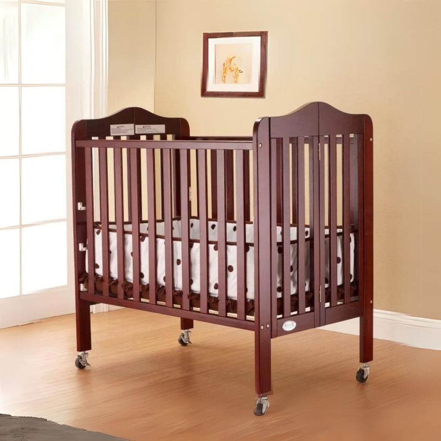 Orbelle Noa Three level Mini Portable Crib Cherry - Lifestyle