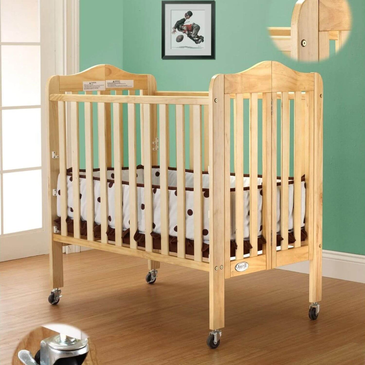 Orbelle Noa Three level Mini Portable Crib Natural