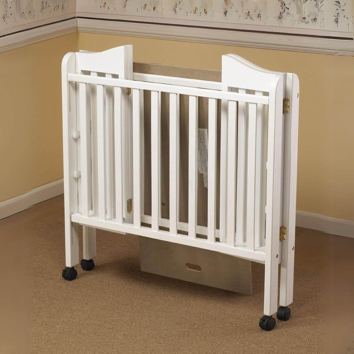 Orbelle Noa Three level Mini Portable Crib White - Folded