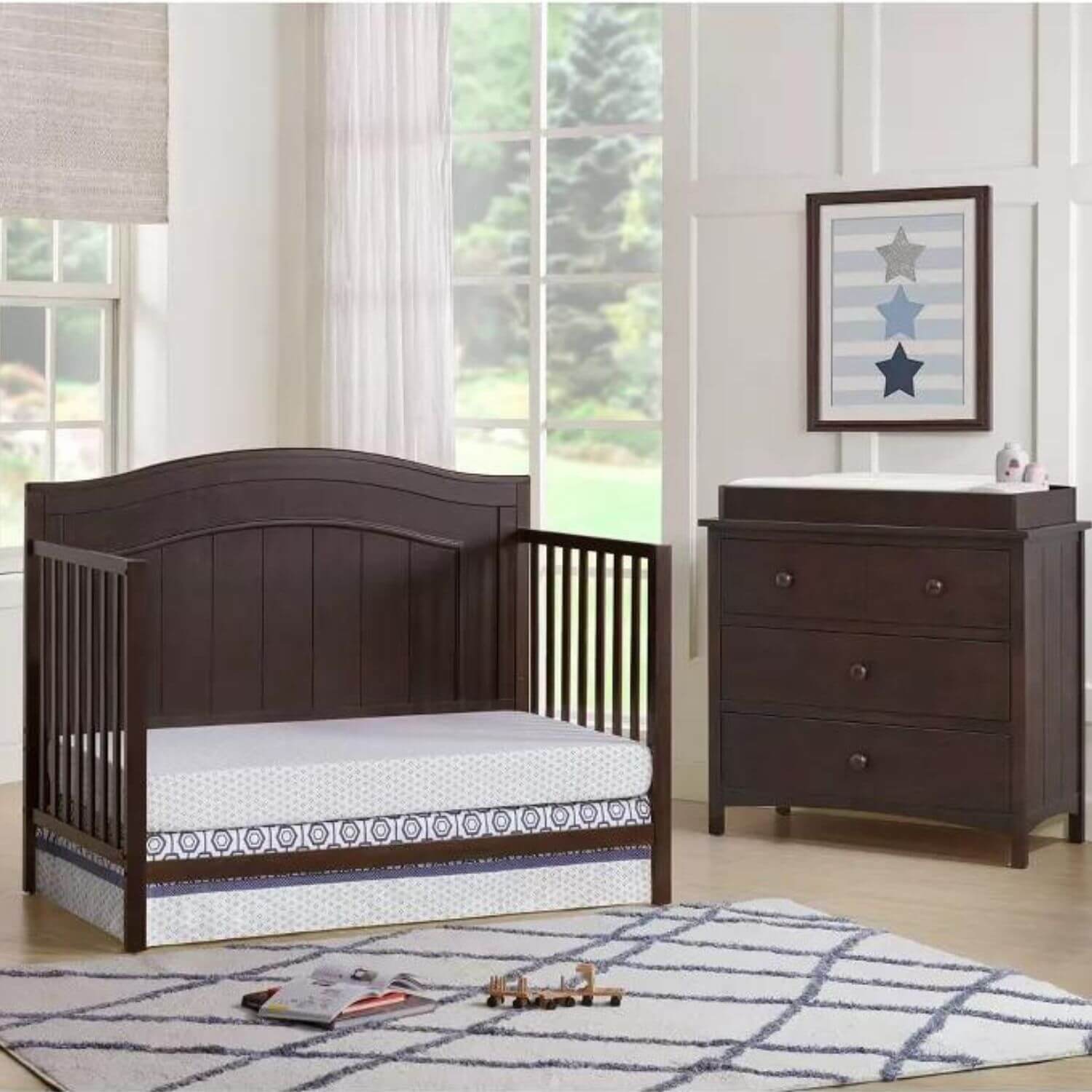 Oxford Baby Nolan 4-in-1 Convertible Crib | Espresso
