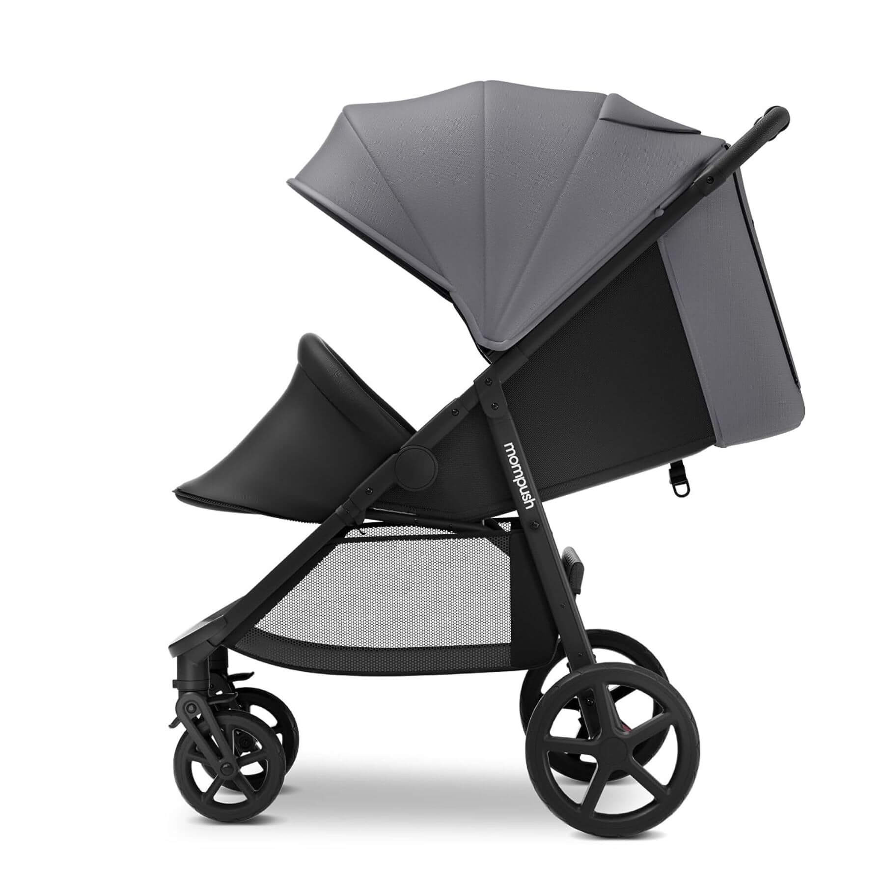 Side View of Mompush Nova Baby Stroller Grey