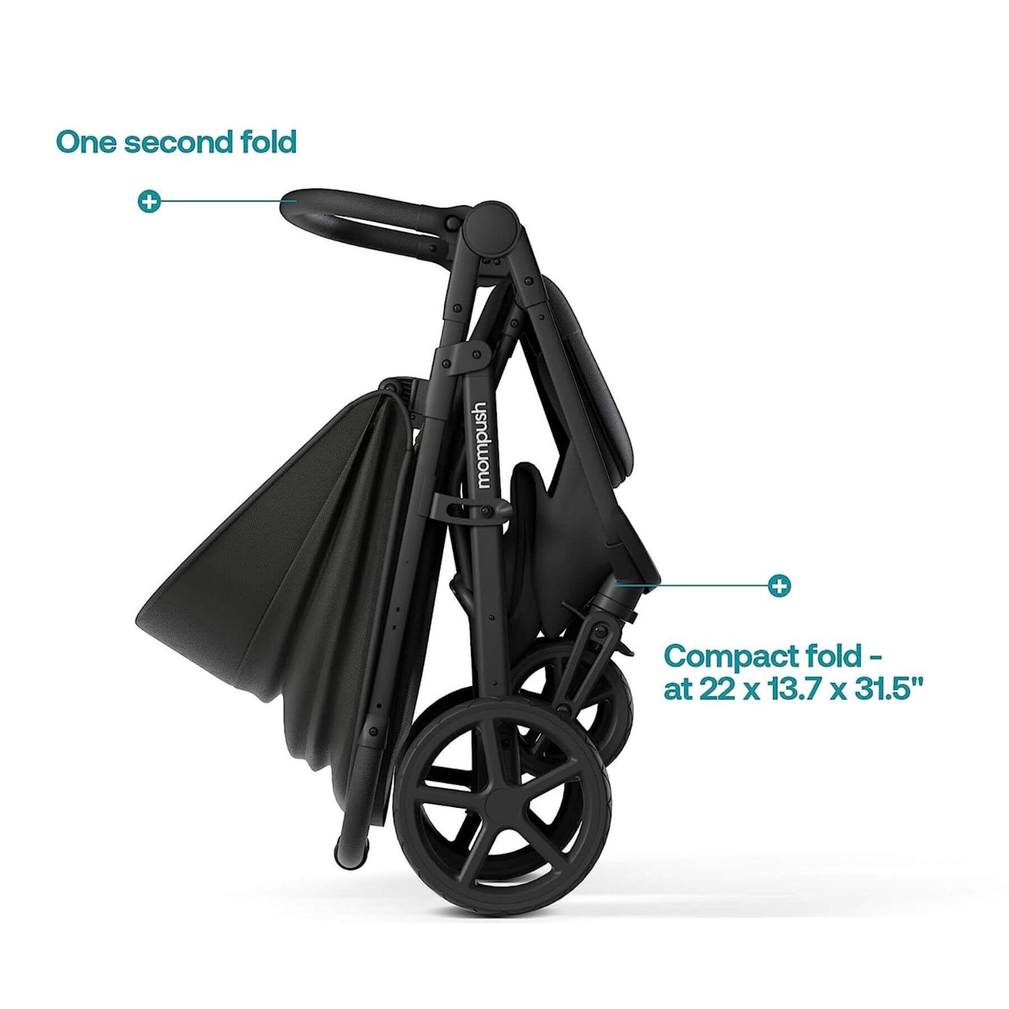 Folded Mompush Nova Baby Stroller Grey