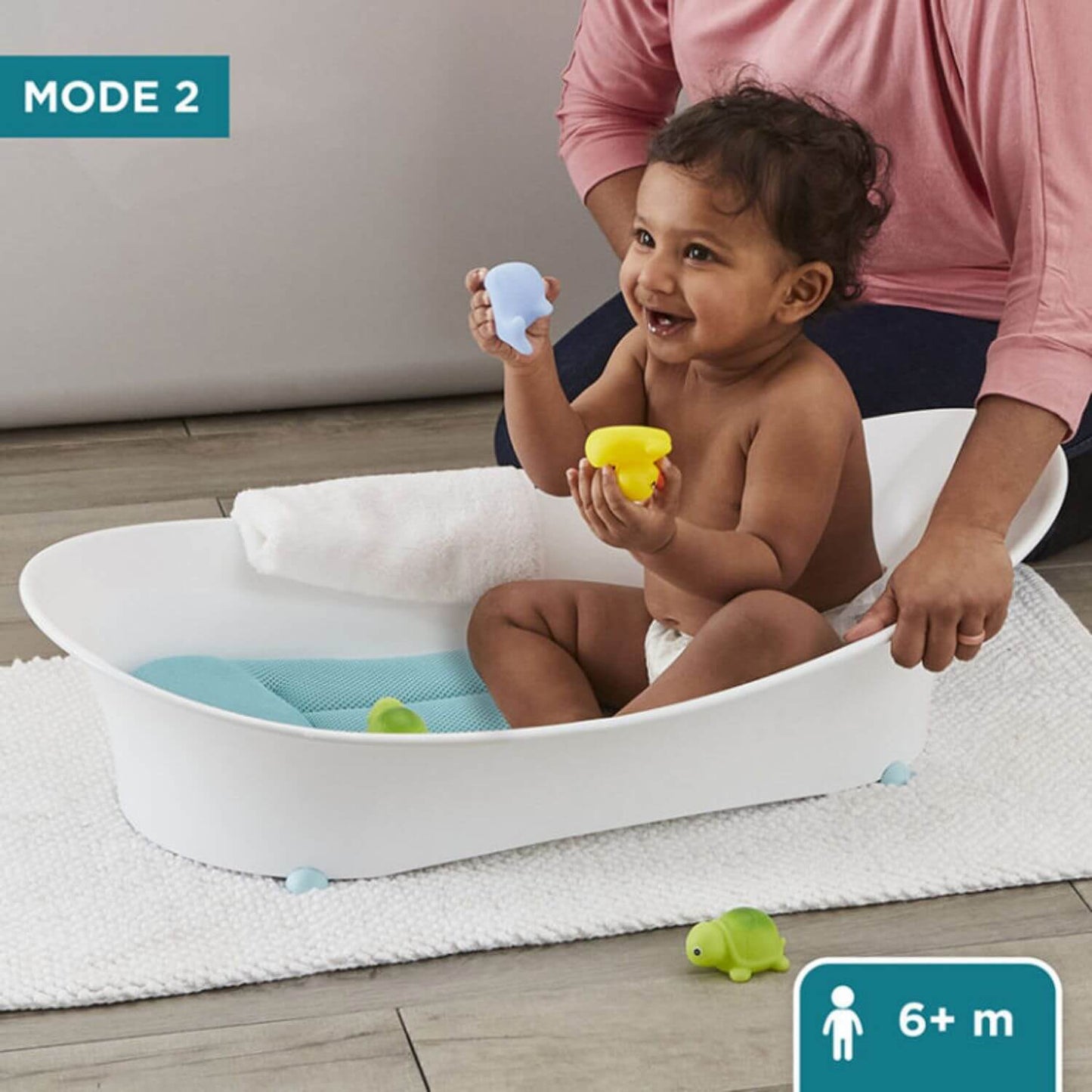 Contours Oasis 2-in-1 Comfort Cushion Tub White - Detail