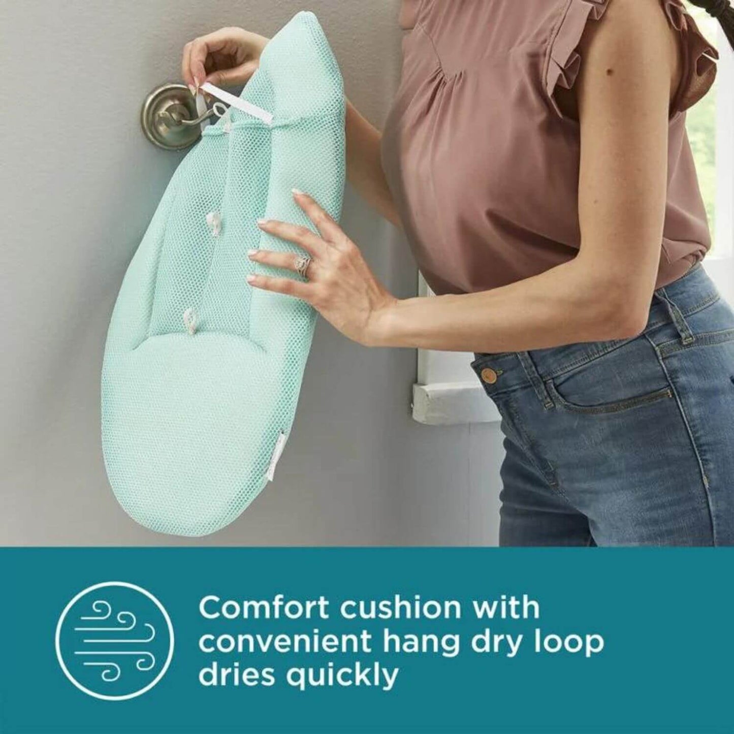 Contours Oasis 2-in-1 Comfort Cushion Tub White - Detail