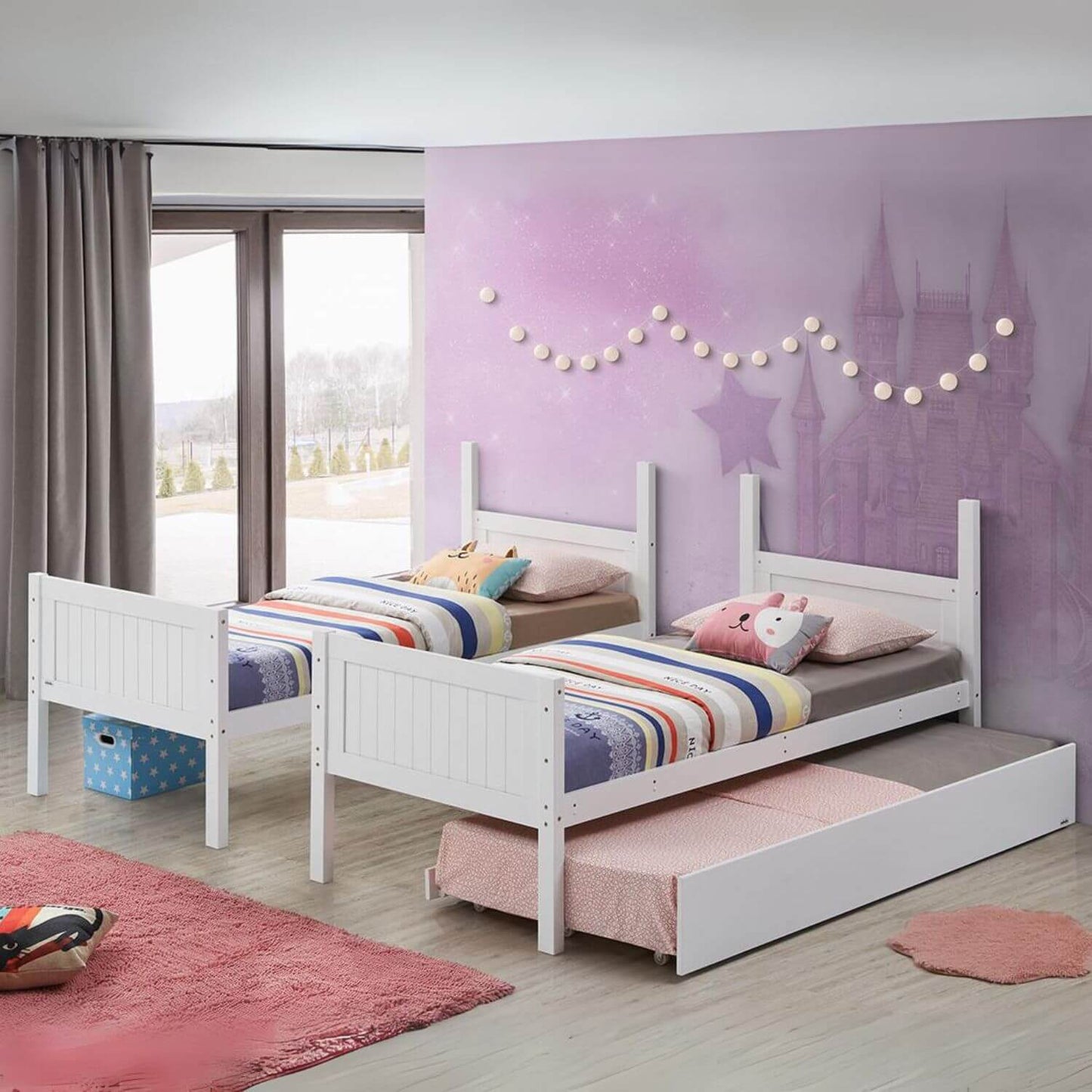 Orbelle Bunk Bed Twin over Twin Model 7278 White - Lifestyle