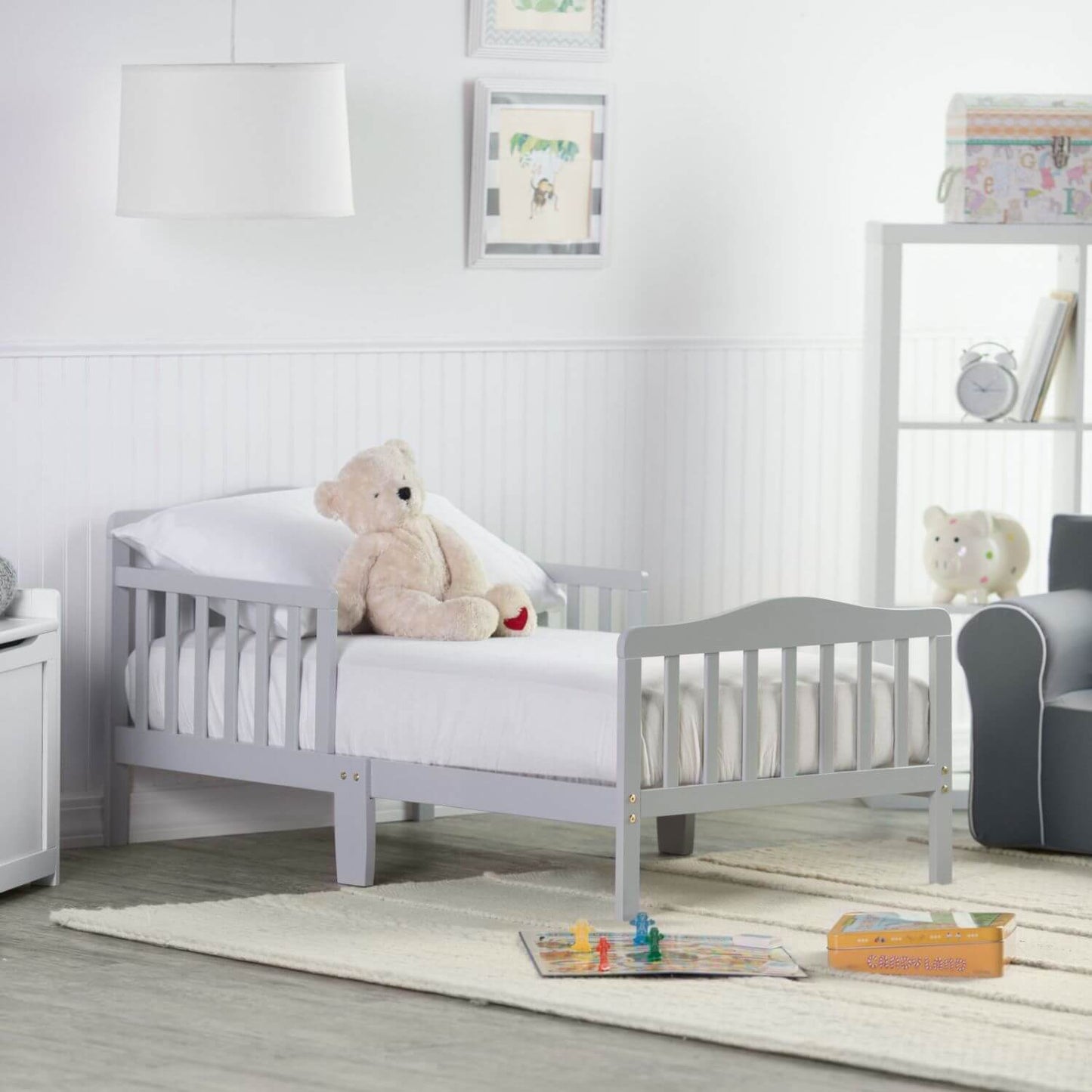 Orbelle Contemporary Toddler bed Gray - Lifestyle