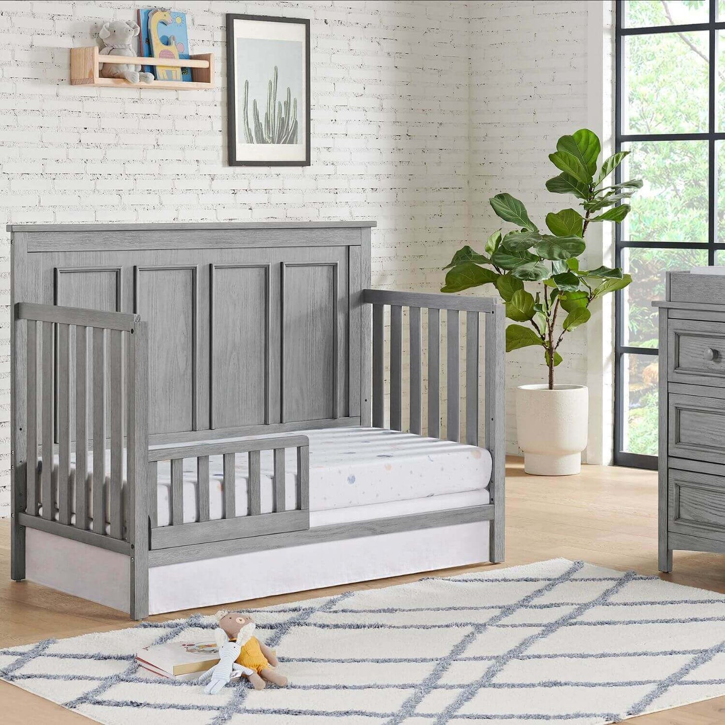 Oxford Baby Bennett 4-in-1 Convertible Crib | Rustic Gray