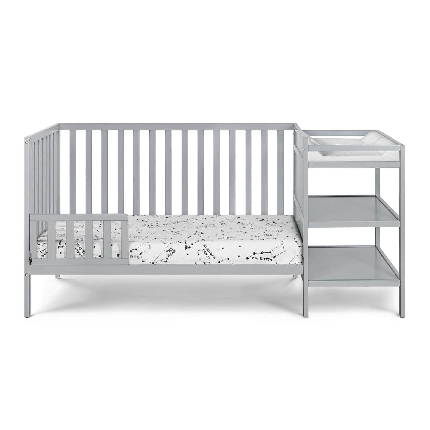 Palmer 3-in-1 Convertible Crib and Changer Combo Gray