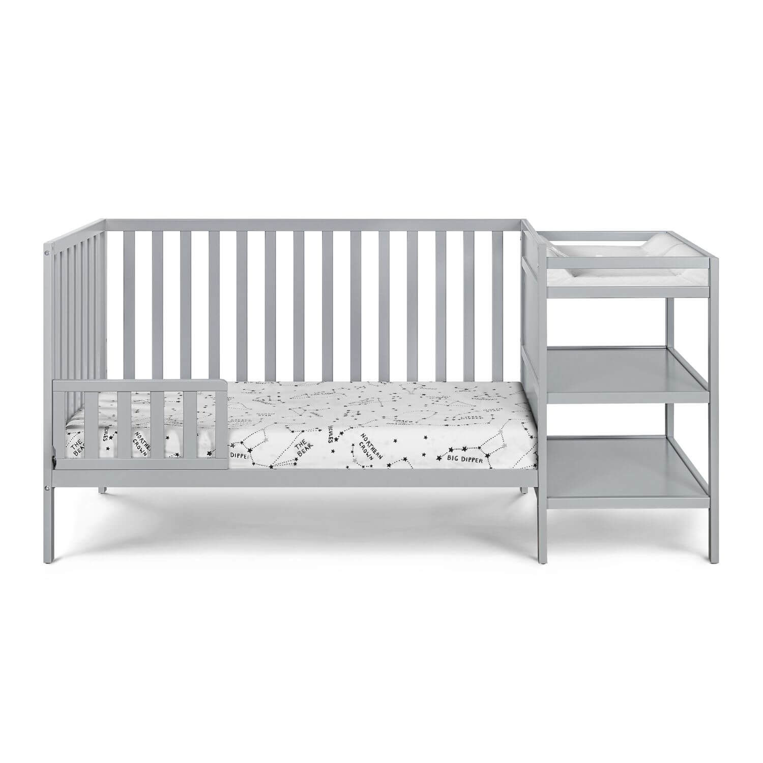 Palmer 3-in-1 Convertible Crib and Changer Combo Gray