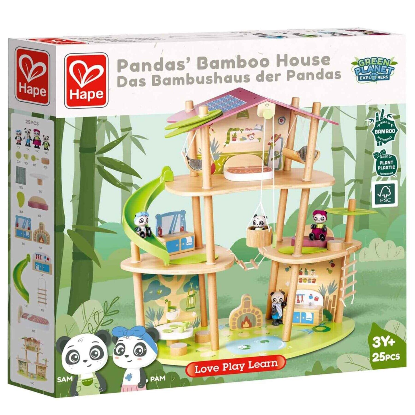 Packaged Hape Pandas’ Bamboo House