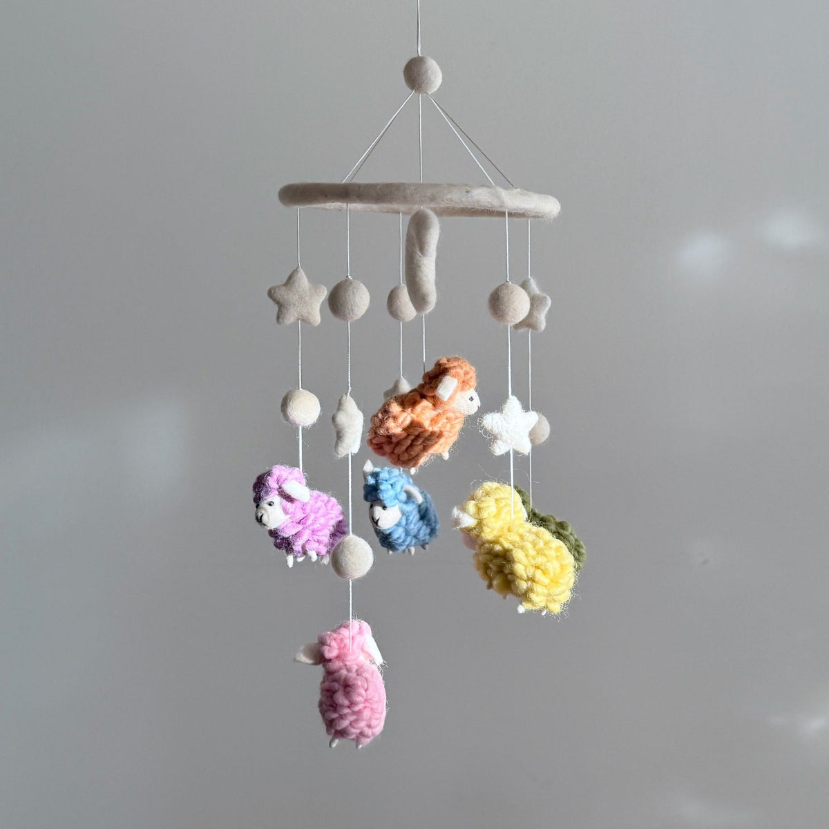 Ganapati Crafts Co. Pastel Sheep Baby Mobile