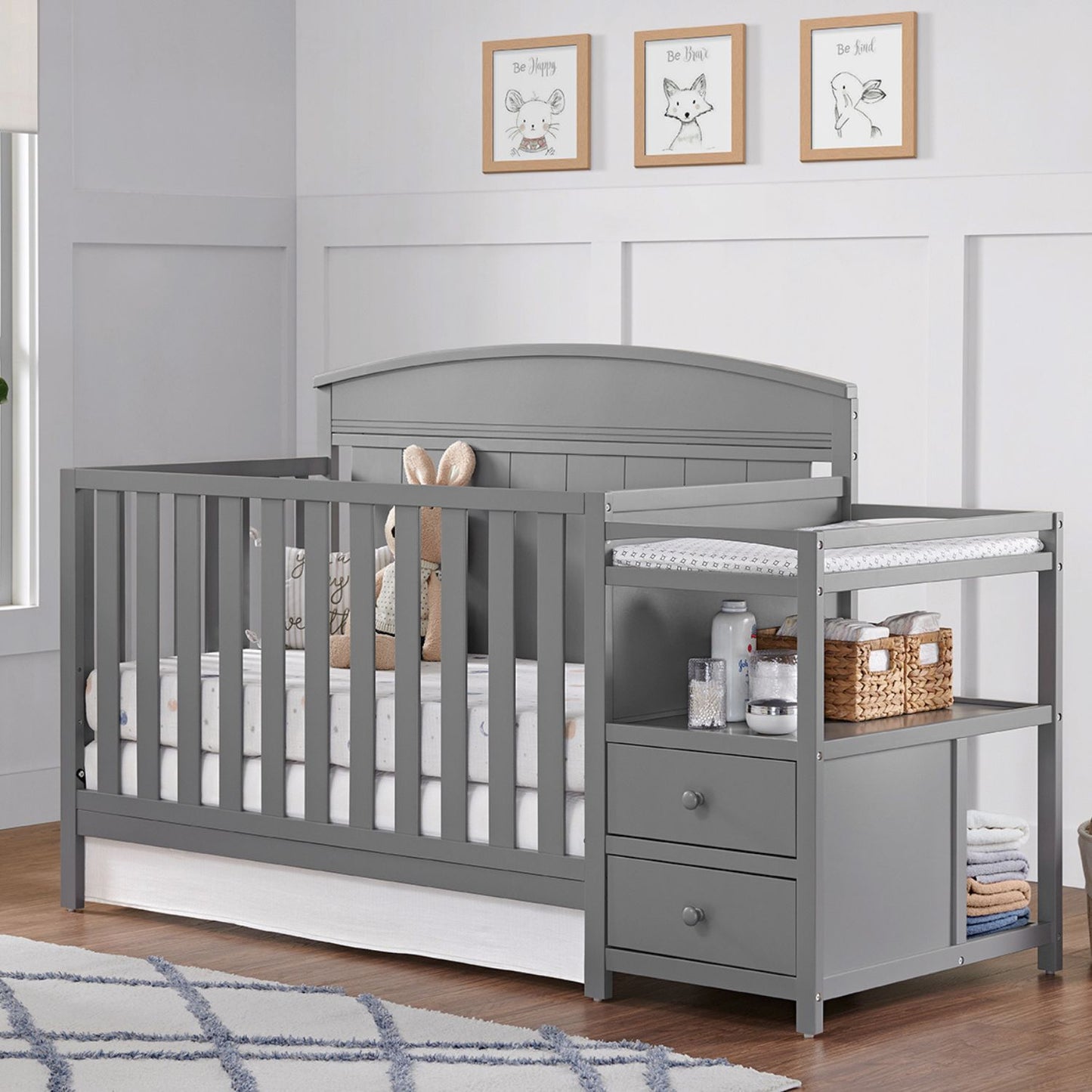 Oxford Baby Pearson Crib and Changer Combo | Dove Gray