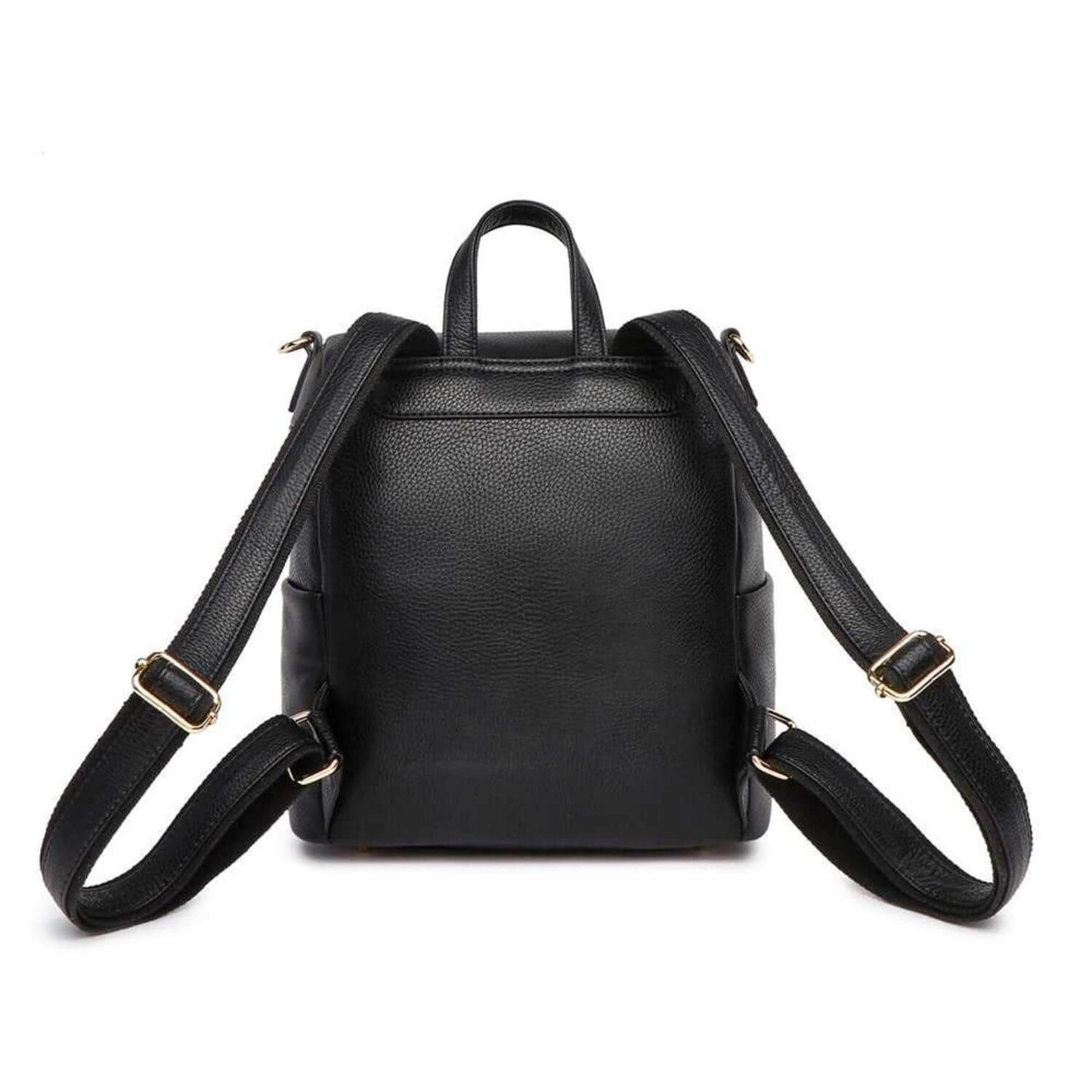 Back View of Luli Bebé Petit Monaco Diaper Bag | Ebony Black