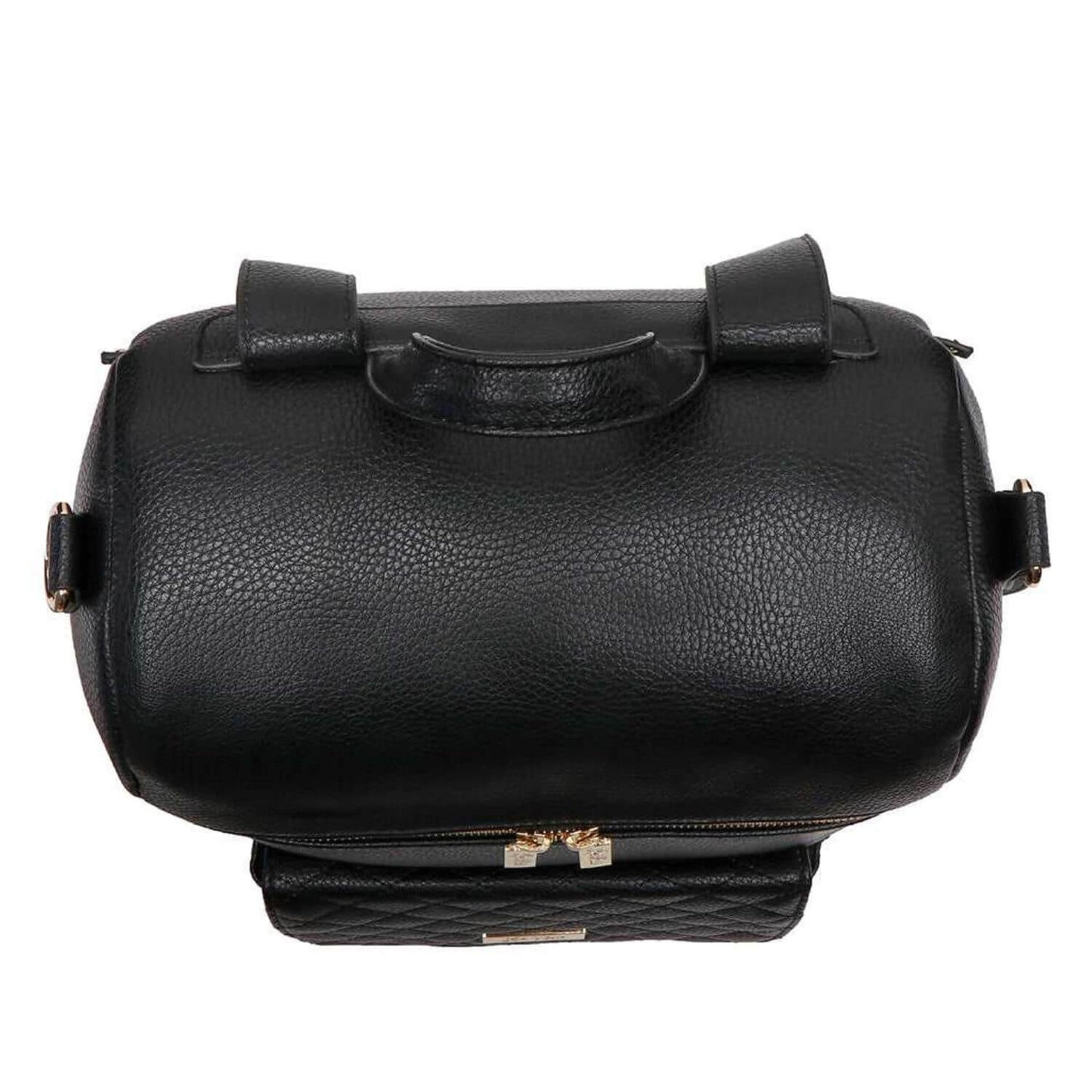 Top View of Luli Bebé Petit Monaco Diaper Bag | Ebony Black