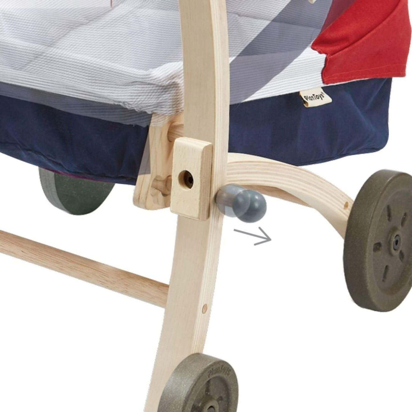 Close-up of PlanToys Doll Stroller