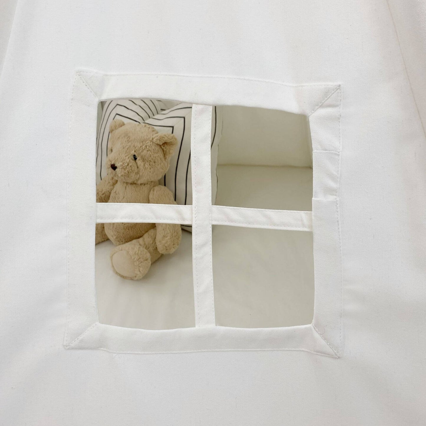 Window of Domestic Objects Play Tent Canopy No Doors, White