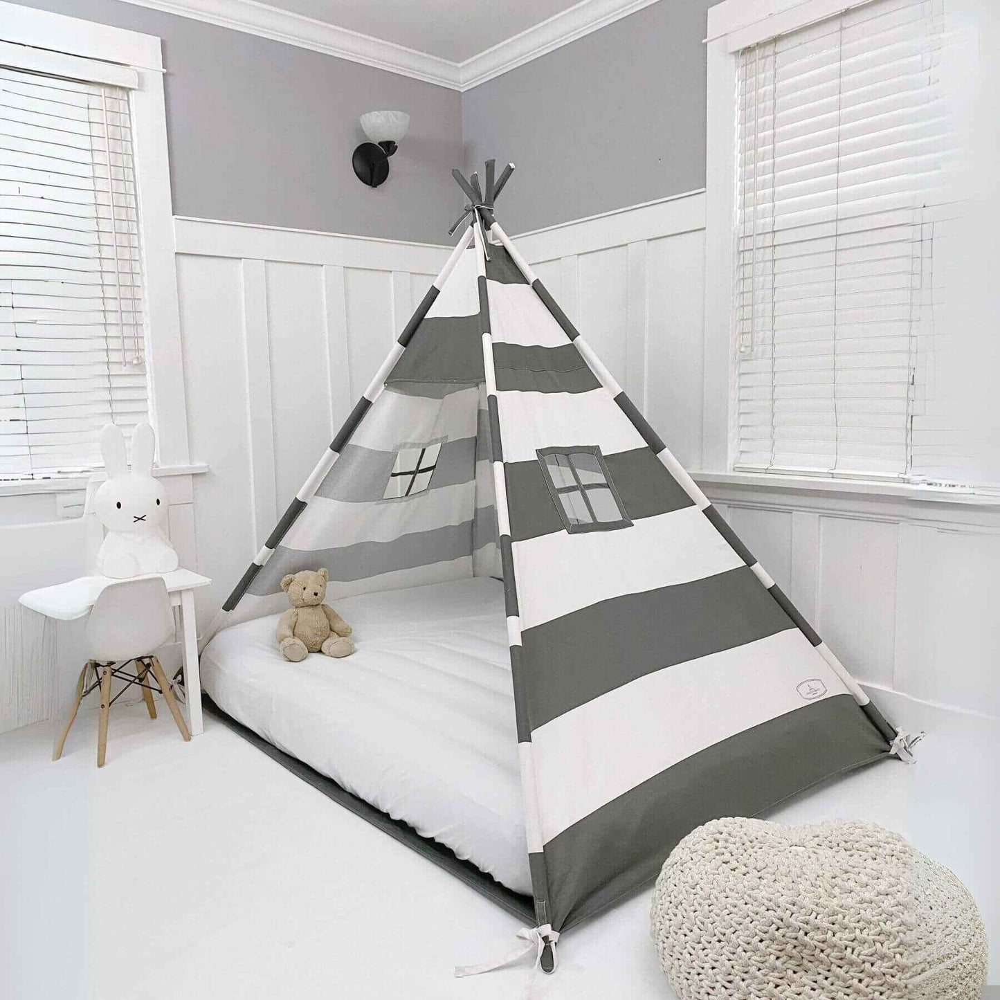 Domestic Objects Play Tent Canopy No Doors, Grey, Double/Full
