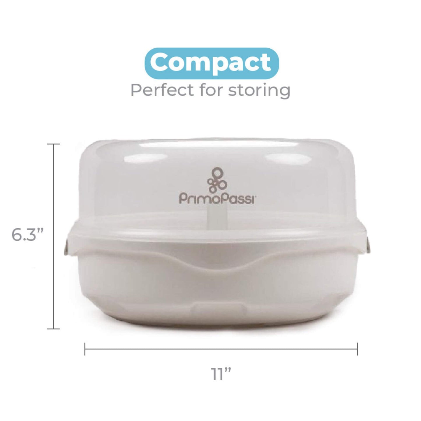 Primo Passi Microwave Baby Bottle Sterilizer with dimensions