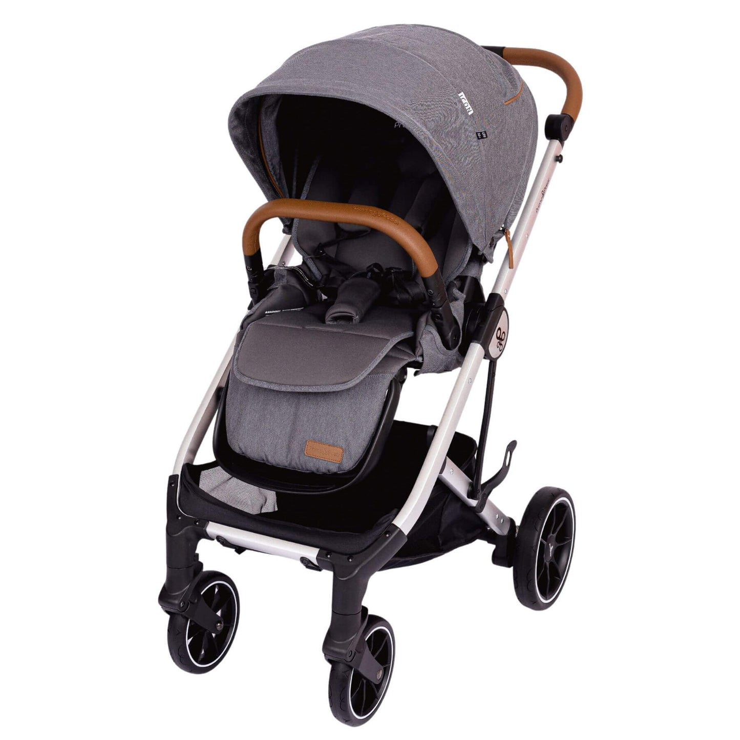 Primo Passi Icon Baby Stroller V2 Grey with brown handle