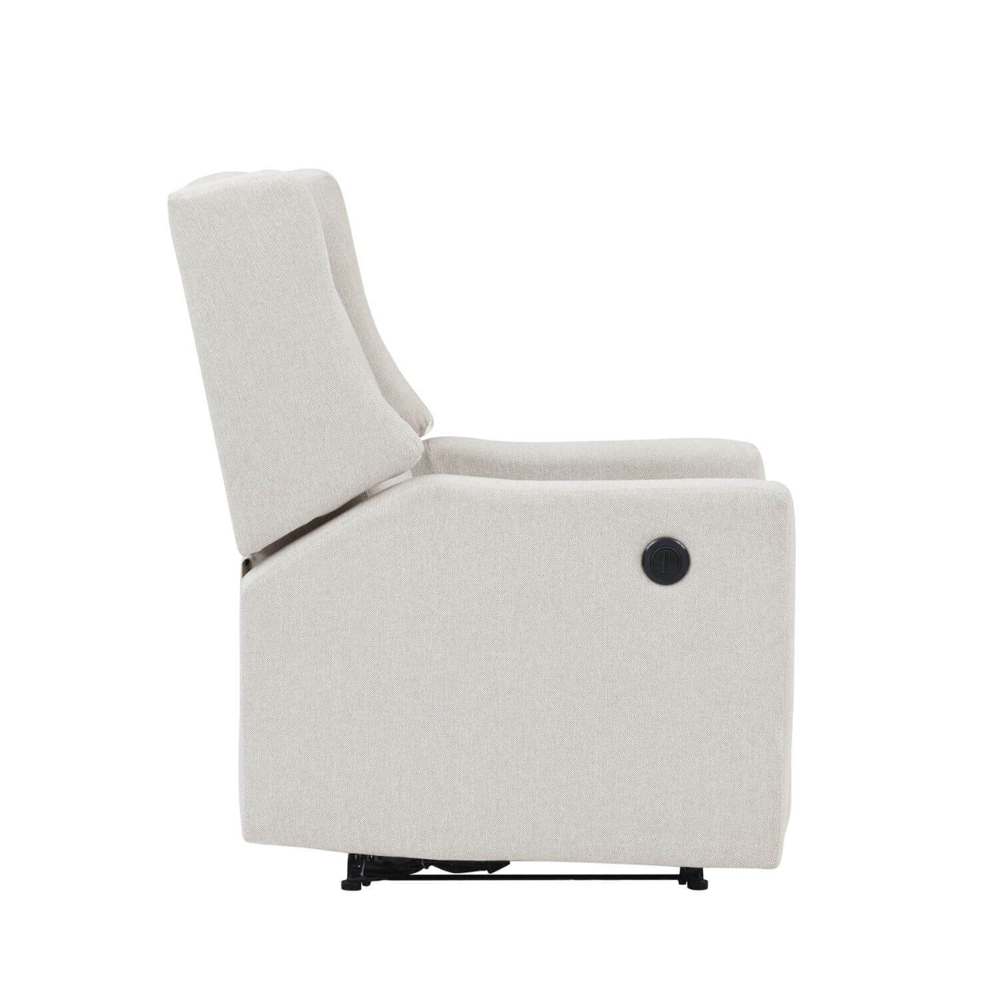 Side View Pronto Power Recliner Buff Fabric