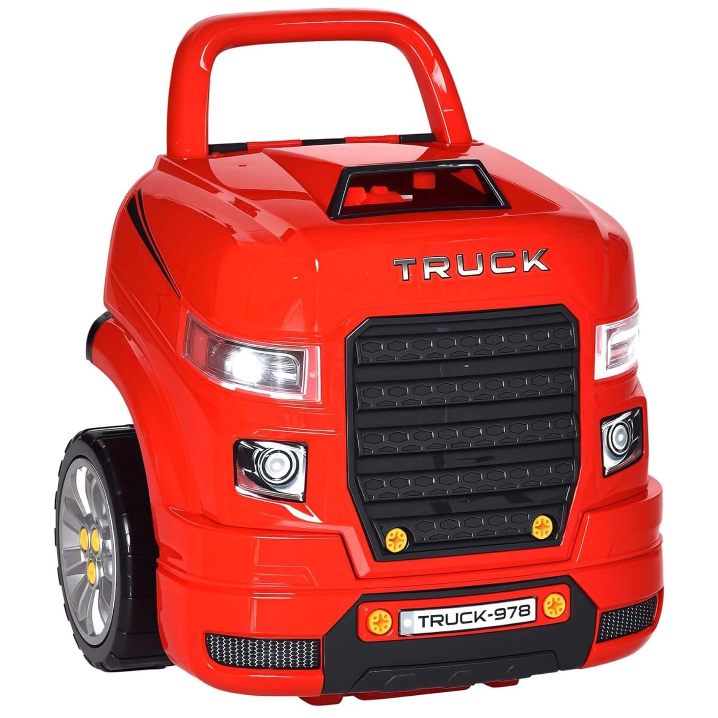 Qaba Mechanic Kids Truck Engine Toy Set Red
